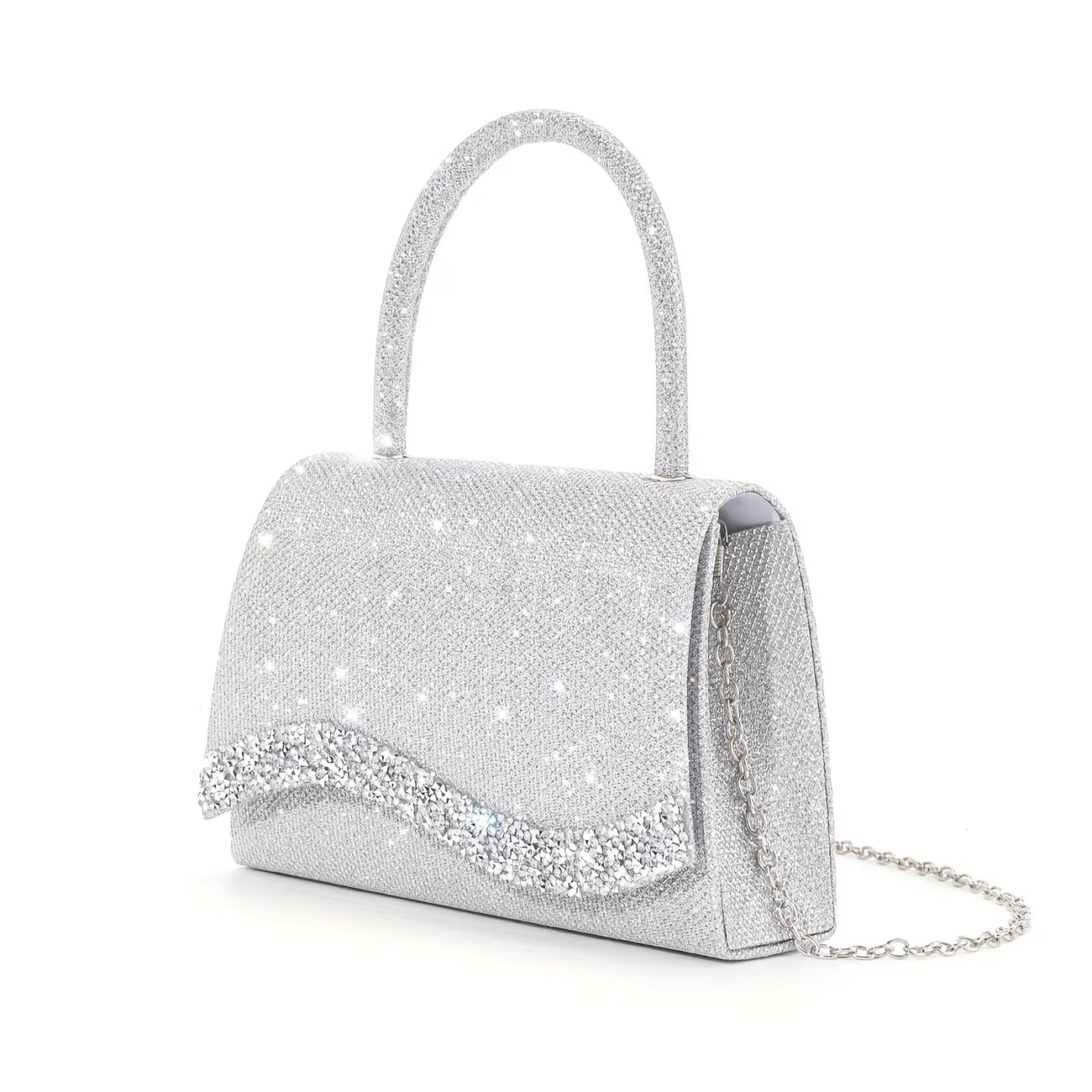 Diamond-Studded Evening Bag – Rhinestone Chain Purse Versatile Glitter Handbag
