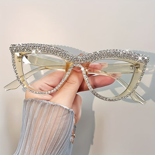 Elegant Cat-Eye Glasses – Rhinestone Eye Glasses for Women Reading & Fashion Wear
