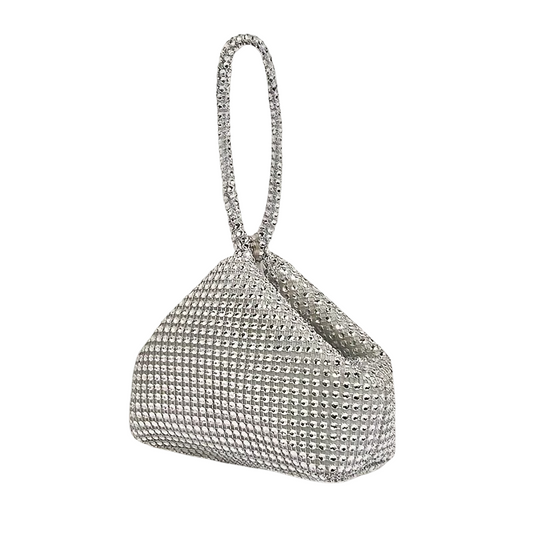 Elegant Rhinestone Bag – Glitter Designer Purse Triangle Clutch for Party & Wedding