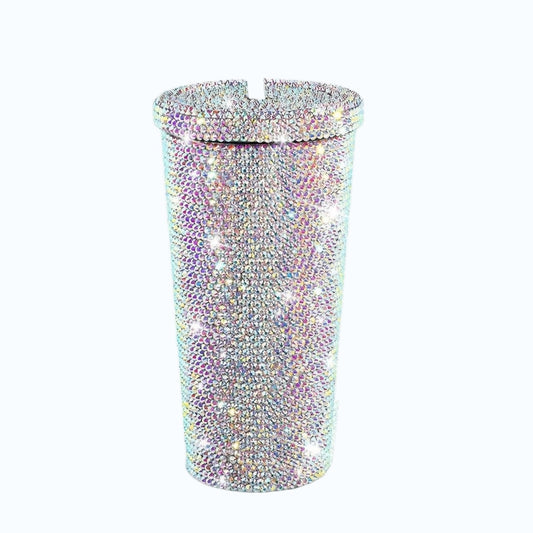 Diamond Insulated Cups – Rhinestone Coffee Mugs Cute Strass Cup with Straw